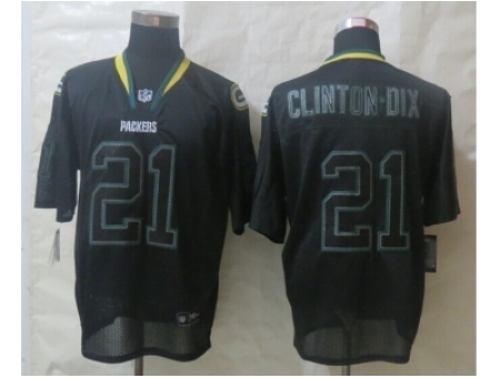 Nike Green Bay Packers 21 Ha Ha Clinton-Dix Black Elite Lights Out NFL Jersey