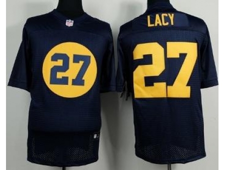 Nike Green Bay Packers 27 Eddie Lacy Blue Elite NFL Jersey