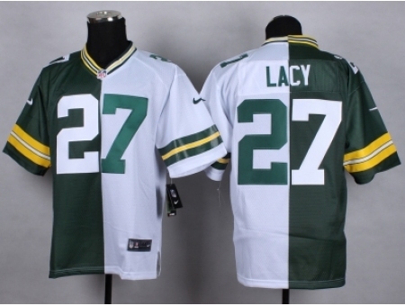 Nike Green Bay Packers 27 Eddie Lacy green-white Elite Split NFL Jersey