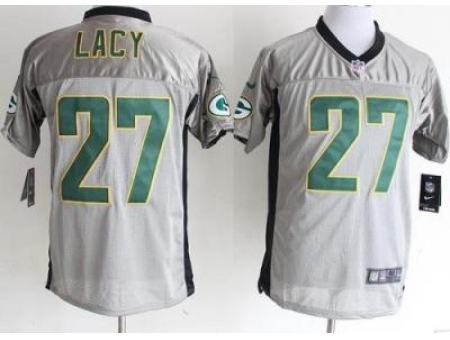 Nike Green Bay Packers 27 Eddie Lacy Grey Elite Shadow NFL Jersey