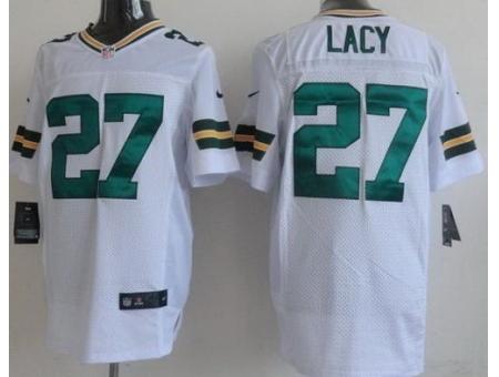 Nike Green Bay Packers 27 Eddie Lacy White Elite NFL Jersey