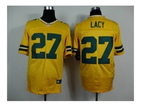 Nike Green Bay Packers 27 Eddie Lacy yellow Elite NFL Jersey