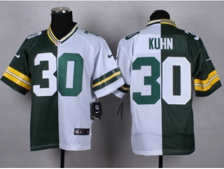 Nike Green Bay Packers 30 John Kuhn green-white Elite Split NFL Jersey