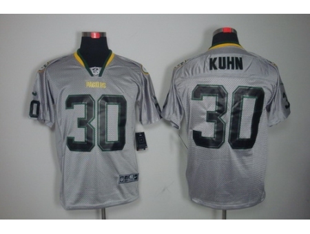 Nike Green Bay Packers 30 John Kuhn Grey Elite Lights Out NFL Jersey