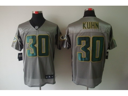 Nike Green Bay Packers 30 John Kuhn Grey Elite Shadow NFL Jersey