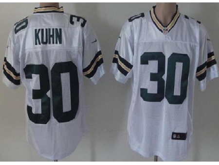 Nike Green Bay Packers 30 John Kuhn White Elite NFL Jersey