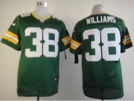 Nike Green Bay Packers 38 Tramon Williams Green Elite NFL Jersey