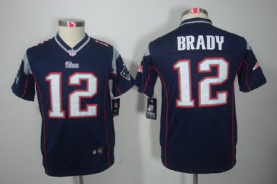 Youth Nike New England Patriots 12# Brady Blue Color[Youth Limited Jerseys]