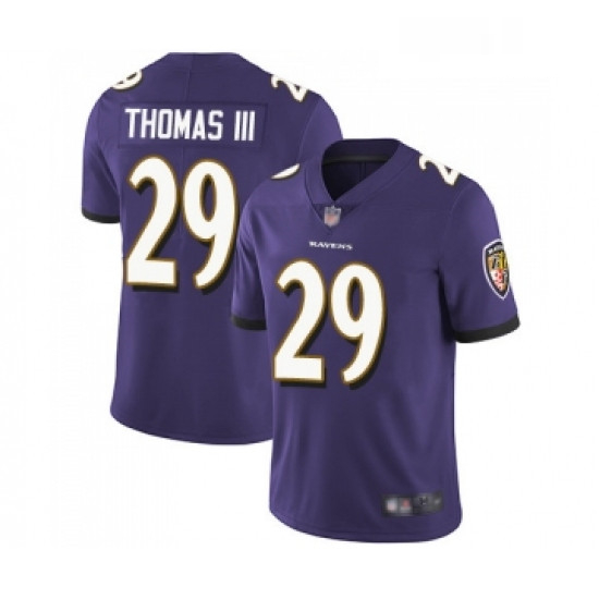 Youth Baltimore Ravens 29 Earl Thomas III Purple Team Color Vapor Untouchable Limited Player Footbal