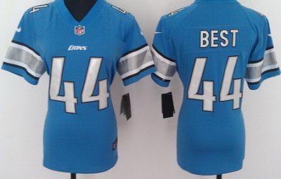 Women Nike Detroit Lions 44# Jahvid Best Blue Nike NFL Jerseys