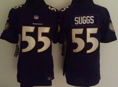 Women Nike Baltimore Ravens #55 Terrell Suggs Purple Nike NFL Jerseys