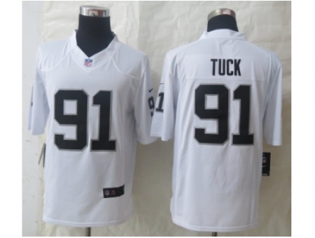 Nike Oakland Raiders 91 Justin Tuck White Limited NFL Jersey