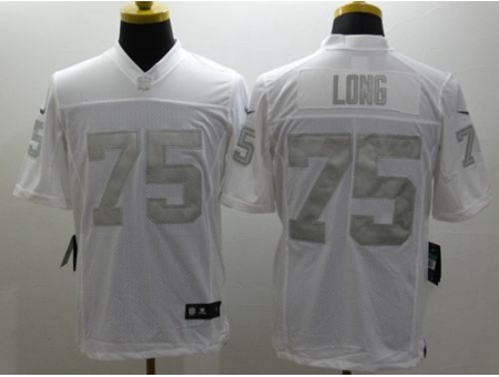 Nike Oakland Raiders 75 Howie Long White Limited Platinum NFL Jersey