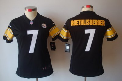 Women Nike Pittsburgh Steelers 7# Ben Roethlisberge Black Color[Women's NIKE LIMITED Jersey]