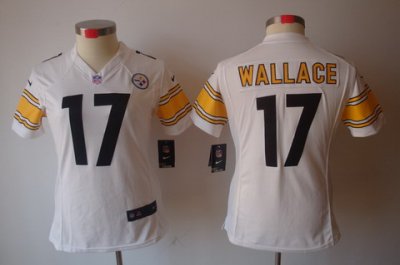 Women Nike Pittsburgh Steelers 17# Mike Wallace White Color[Women's NIKE LIMITED Jersey]