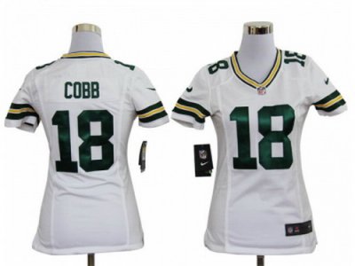 Nike Women NFL Green Bay Packers #18 cobb white jerseys