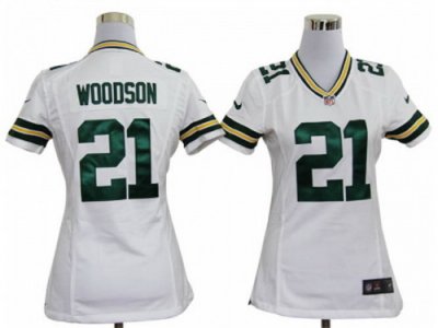 Nike Women NFL Green Bay Packers #21 Woodson white jerseys