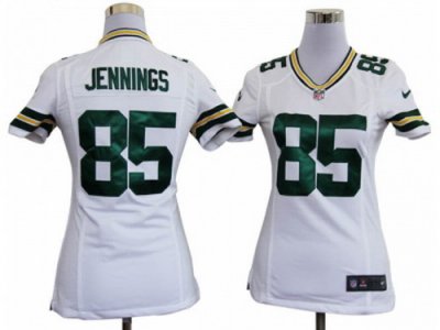 Nike Women Green Bay Packers #85 Greg Jennings White Jerseys