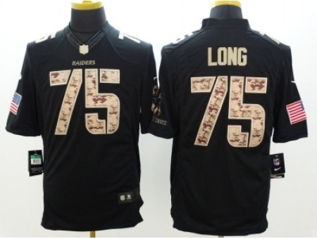 Nike Oakland Raiders 75 Howie Long Black Limited Salute to Service NFL Jersey