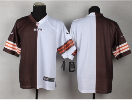 Nike cleveland browns blank brown-white Elite Split NFL Jersey