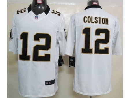 Nike New Orleans Saints 12 Marques Colston White LIMITED NFL Jersey