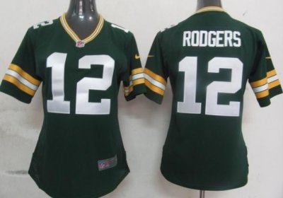 Womens Nike Green Bay Packers 12 Rodgers Green Nike NFL Jerseys