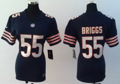 Women Nike Chicago Bears #55 Lance Briggs Blue NFL Jerseys