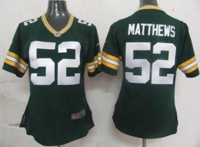 Womens Nike Green Bay Packers 52 Matthews Green Nike NFL Jerseys