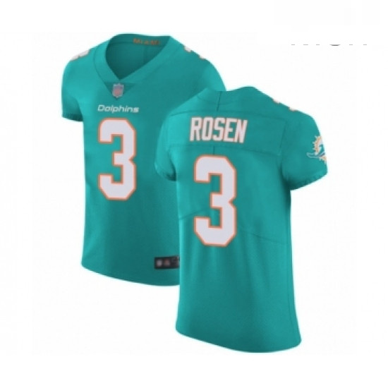 Mens Miami Dolphins 3 Josh Rosen Aqua Green Team Color Vapor Untouchable Elite Player Football Jerse