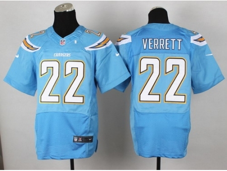 Nike San Diego Chargers 22 Jason Verrett Light Blue Elite NFL Jersey