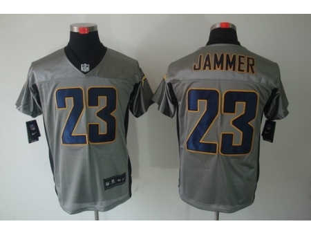 Nike San Diego Chargers 23 Quentin Jammer Grey Elite Shadow NFL Jersey