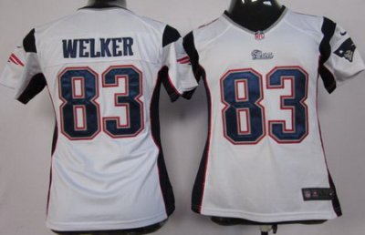 Women Nike New England Patriots 83 Wes Welker White Nike NFL Jersey