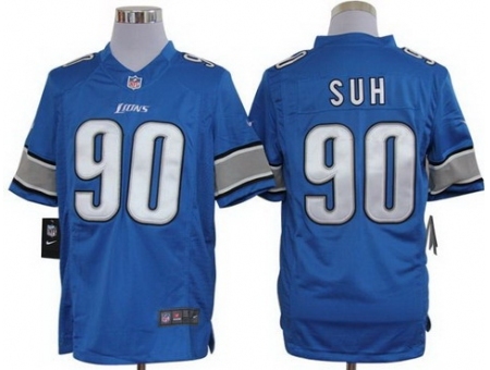 Nike Detroit Lions 90 Ndamukong Suh Blue Limited NFL Jersey