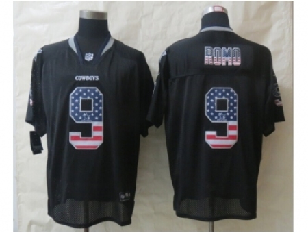 Nike Dallas Cowboys 9 Tony Romo Black Elite USA Flag Fashion NFL Jersey