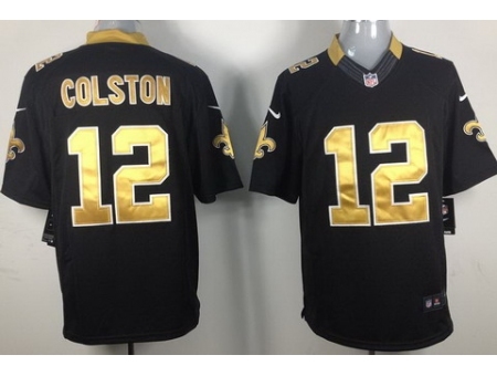 Nike New Orleans Saints 12 Marques Colston Black LIMITED NFL Jersey