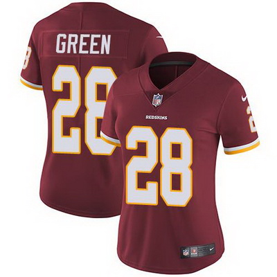 Nike Redskins #28 Darrell Green Burgundy Red Team Color Womens S