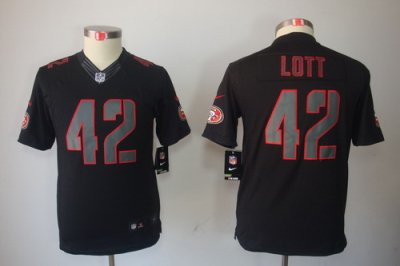 Youth Nike San Francisco 49ers 42# Lott Black Jerseys[Impact Limited]