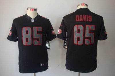 Youth Nike San Francisco 49ers #85 Vernon Davis Black Jerseys[Impact Limited]