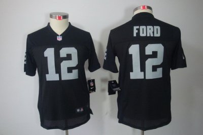 Nike Nfl Youth Oakland Raiders #12 Jacoby Ford Black Color[Youth Limited Jerseys]