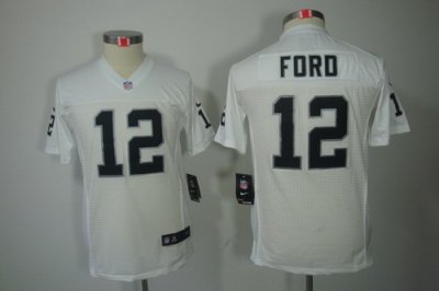 Nike Nfl Youth Oakland Raiders #12 Jacoby Ford White Color[Youth Limited Jerseys]