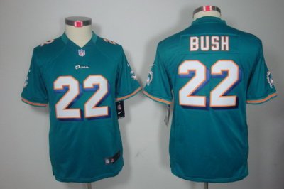 Youth Nike Miami Dolphins 22# Reggie Bush Green Color[Youth Limited Jerseys]