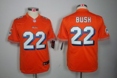 Youth Nike Miami Dolphins 22# Reggie Bush Orange Color[Youth Limited Jerseys]