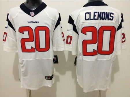 Nike Houston Texans 20 Chris Clemons White Elite NFL Jersey