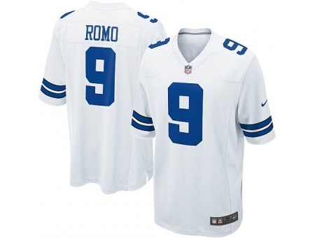 Nike Dallas Cowboys 9 Tony Romo White Game NFL Jersey