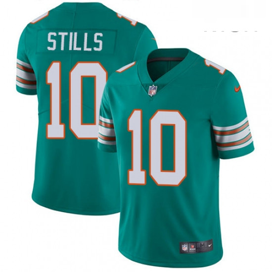 Mens Nike Miami Dolphins 10 Kenny Stills Aqua Green Alternate Vapor Untouchable Limited Player NFL J