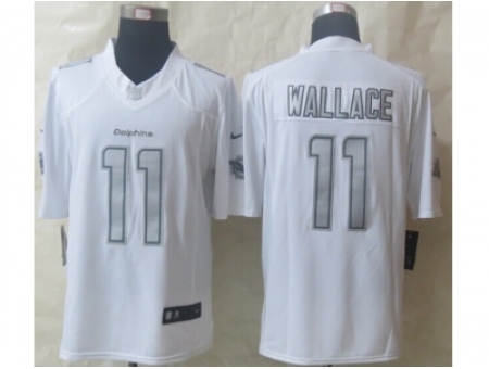 Nike Miami Dolphins 11 Mike Wallace White Game Platinum NFL Jersey