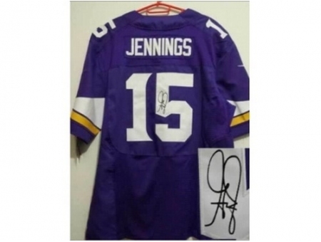 Nike Minnesota Vikings 15 Greg Jennings purple Elite signature NFL Jersey