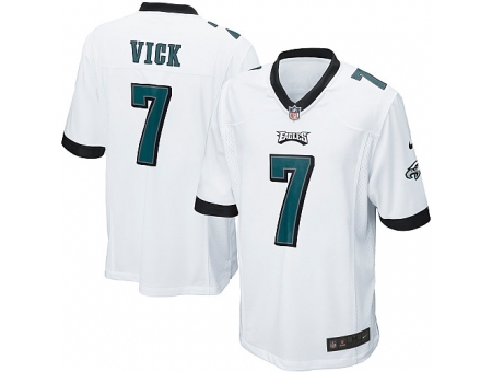 Nike Philadelphia Eagles 7 Michael Vick White Game NFL Jersey