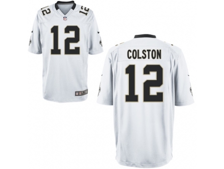 Nike New Orleans Saints 12 Marques Colston White Game NFL Jersey