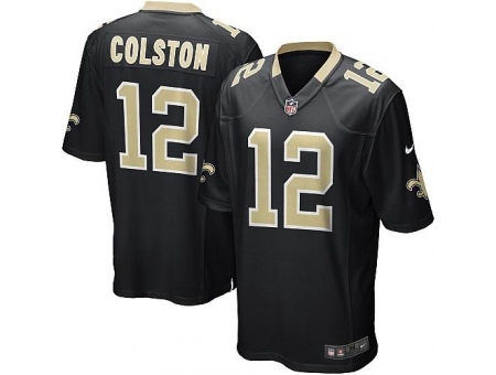 Nike New Orleans Saints 12 Marques Colston black Game NFL Jersey